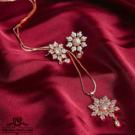 Flower Elegant Golden Unique Design Necklace set