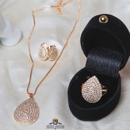 4 Carat Elegant Stones Golden Unique Design Necklace set for Girls/WomenNecklace Set FOR GIRLS/WOMEN.