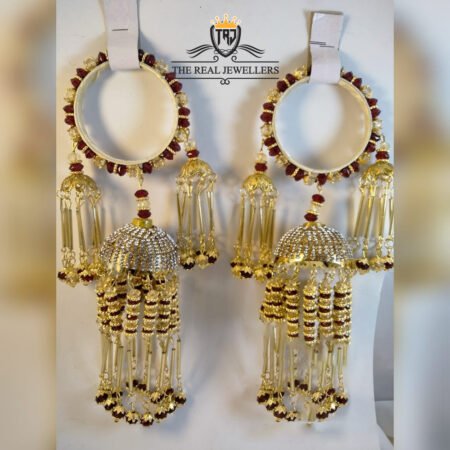 Two Carat Gold Plated Long Earrings For Girls\Women