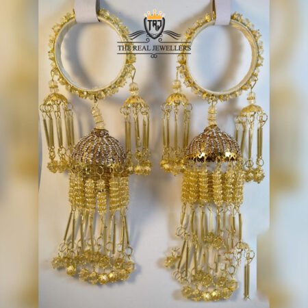 Two Carat Gold Plated Long Earrings For Girls\Women