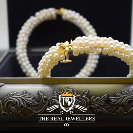 Crystal Pearl Gold Plated Bracelet For Girls/Women
