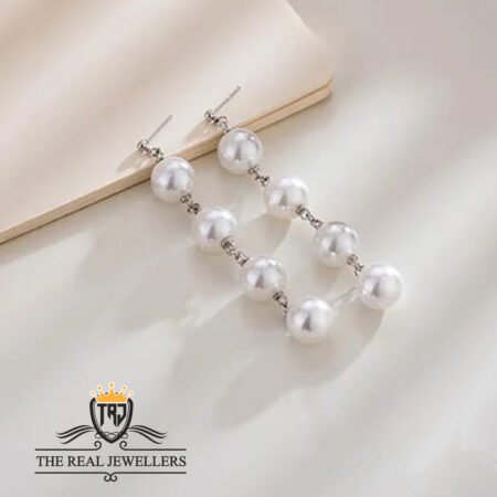 White Pearl Long Earrings For Girls/Women, Earrings Pair For Girls/Women