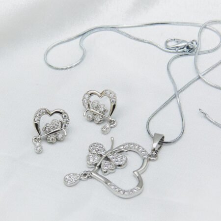 butterfly heart locket